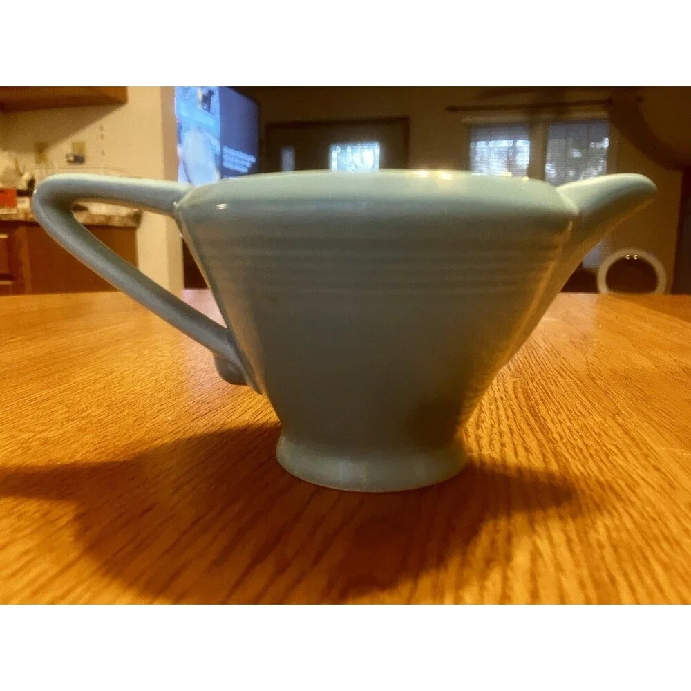 Vintage Homer Laughlin Fiestaware Harlequin Creamer Turquoise Cream Pitcher